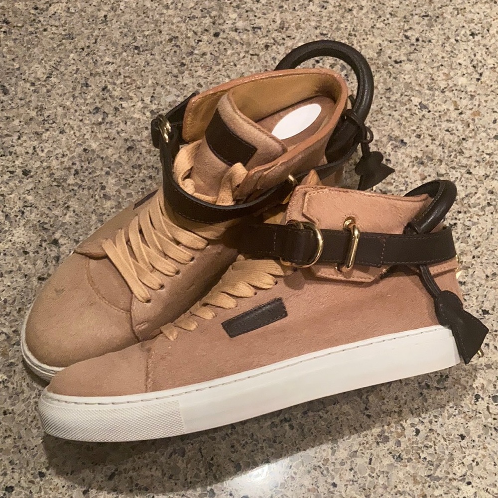 Men’s EU 42 (9US) Rare Buscemi Fur Tan Avorio High Top Sneaker
